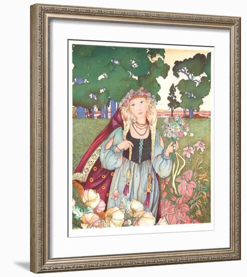 Woman with Flowers-Gina Tomao-Framed Limited Edition