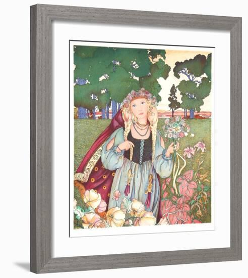 Woman with Flowers-Gina Tomao-Framed Limited Edition