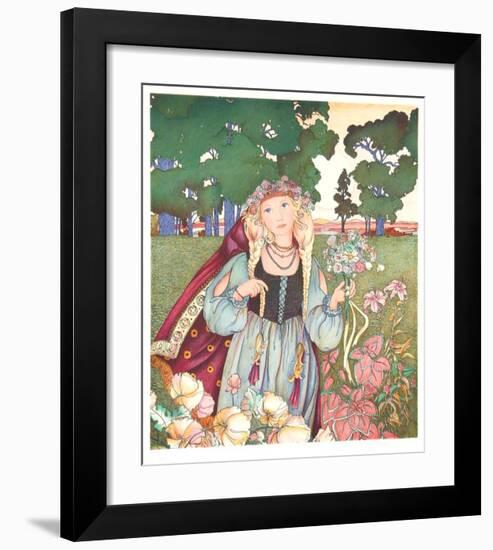 Woman with Flowers-Gina Tomao-Framed Limited Edition