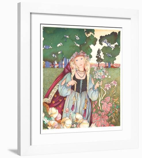 Woman with Flowers-Gina Tomao-Framed Limited Edition