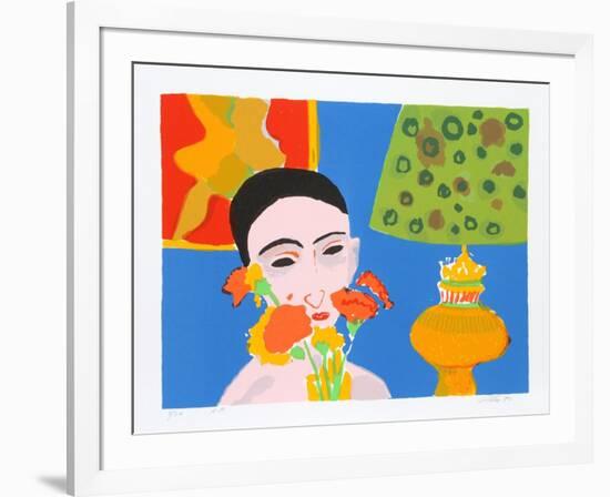 Woman with Flowers-John Grillo-Framed Limited Edition