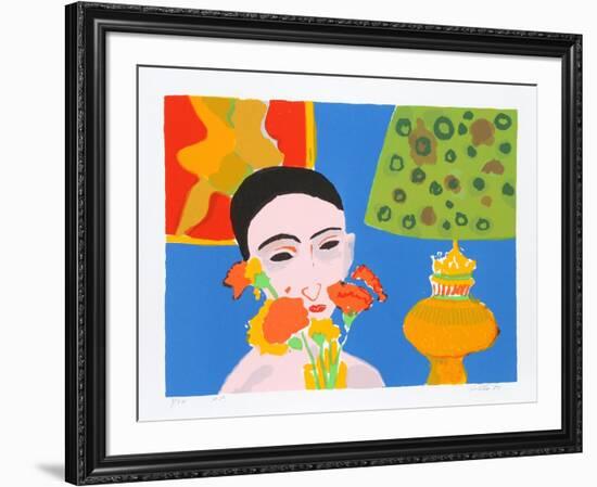 Woman with Flowers-John Grillo-Framed Limited Edition