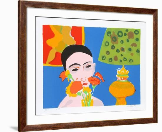 Woman with Flowers-John Grillo-Framed Limited Edition