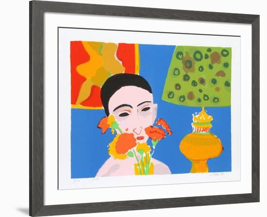 Woman with Flowers-John Grillo-Framed Limited Edition