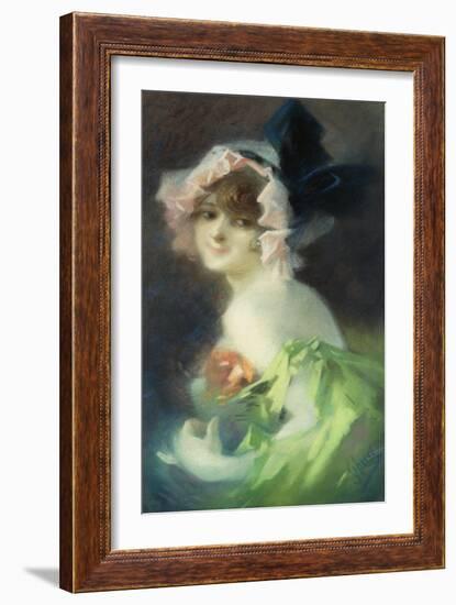 Woman with Gloves; Femme Aux Gants-Jules Chéret-Framed Giclee Print