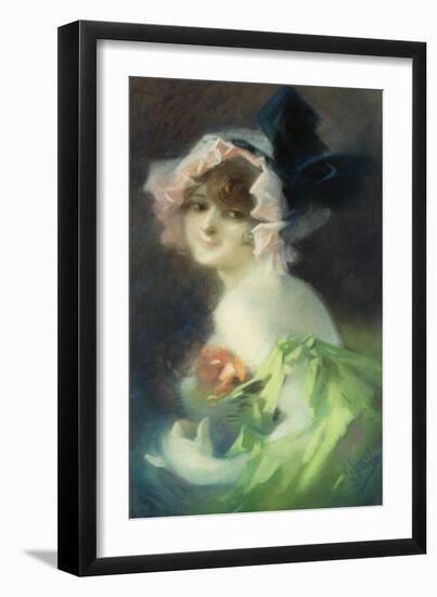 Woman with Gloves; Femme Aux Gants-Jules Chéret-Framed Giclee Print