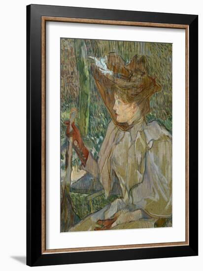 Woman with Gloves (Honorine Platzer), 1891-Henri de Toulouse-Lautrec-Framed Giclee Print