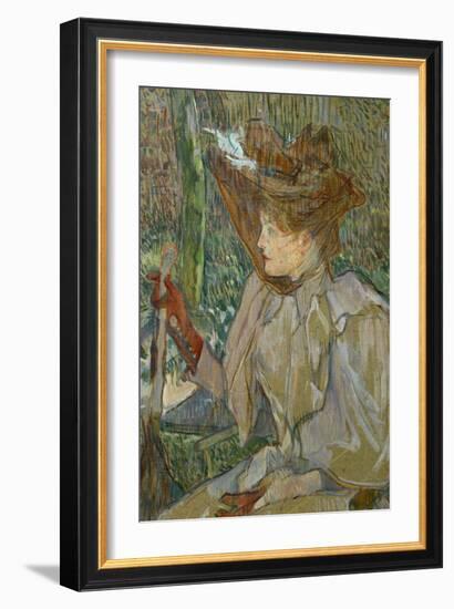 Woman with Gloves (Honorine Platzer), 1891-Henri de Toulouse-Lautrec-Framed Giclee Print