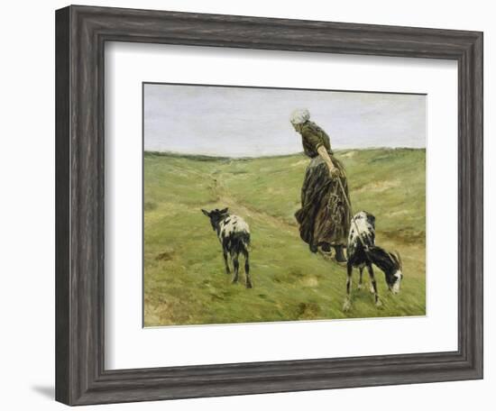 Woman with Goats on the Dunes, 1890-Max Liebermann-Framed Giclee Print