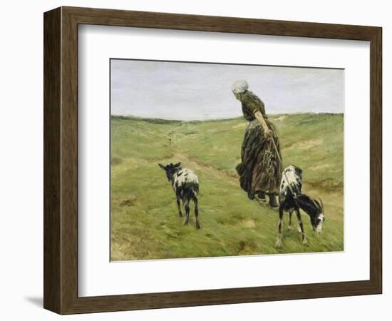 Woman with Goats on the Dunes, 1890-Max Liebermann-Framed Giclee Print