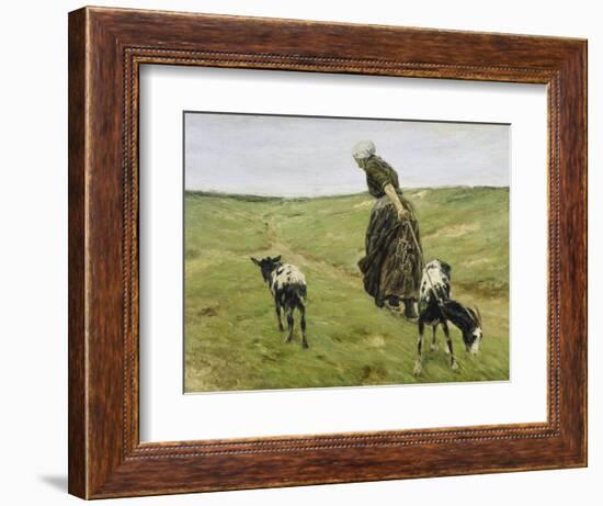 Woman with Goats on the Dunes, 1890-Max Liebermann-Framed Giclee Print