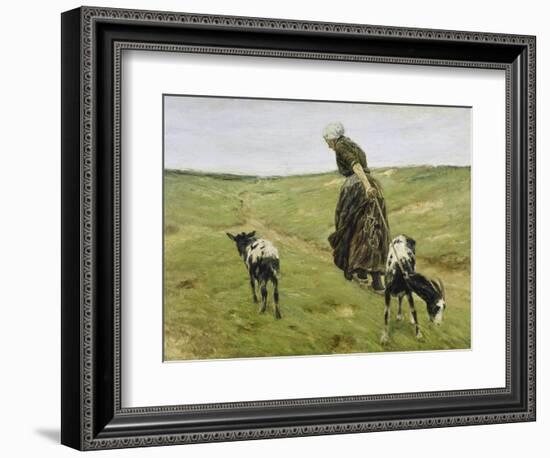 Woman with Goats on the Dunes, 1890-Max Liebermann-Framed Giclee Print