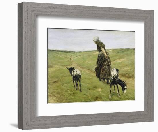 Woman with goats on the dunes. 1890-Max Liebermann-Framed Premium Giclee Print