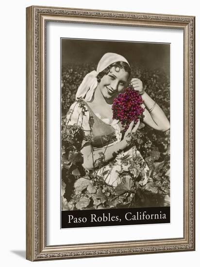 Woman with Grapes, Paso Robles-null-Framed Art Print