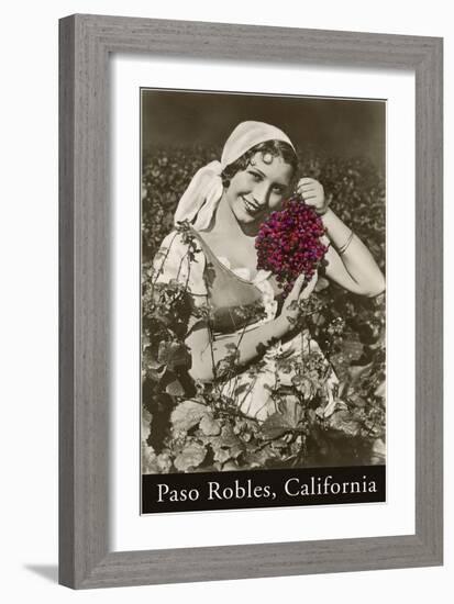Woman with Grapes, Paso Robles-null-Framed Art Print