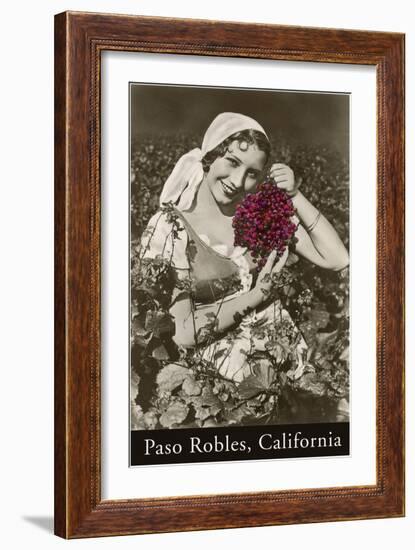 Woman with Grapes, Paso Robles-null-Framed Art Print