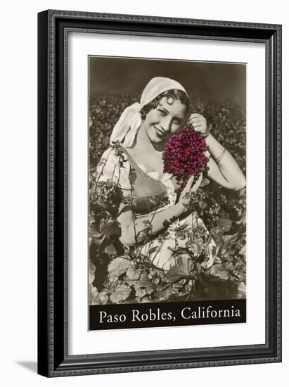 Woman with Grapes, Paso Robles-null-Framed Art Print