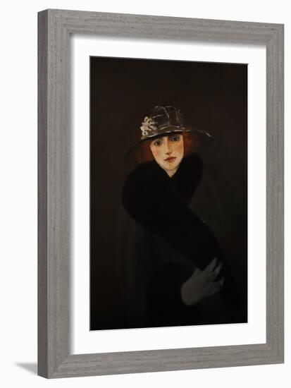 Woman with Grey Gloves, 2016-Susan Adams-Framed Giclee Print