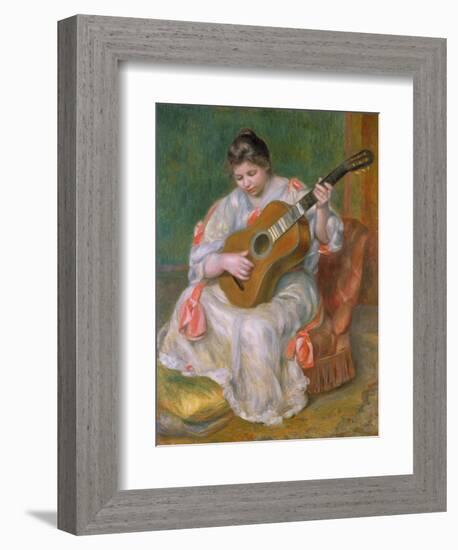 Woman with Guitar, 1897-Pierre-Auguste Renoir-Framed Giclee Print