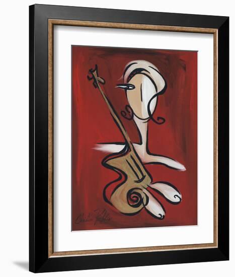 Woman with Guitar-Christian Pavlakis-Framed Giclee Print