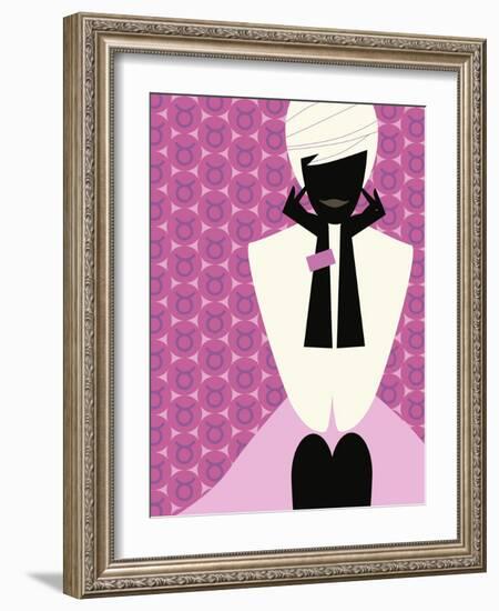 Woman with Hands on Chin-null-Framed Giclee Print