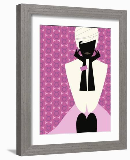 Woman with Hands on Chin-null-Framed Giclee Print