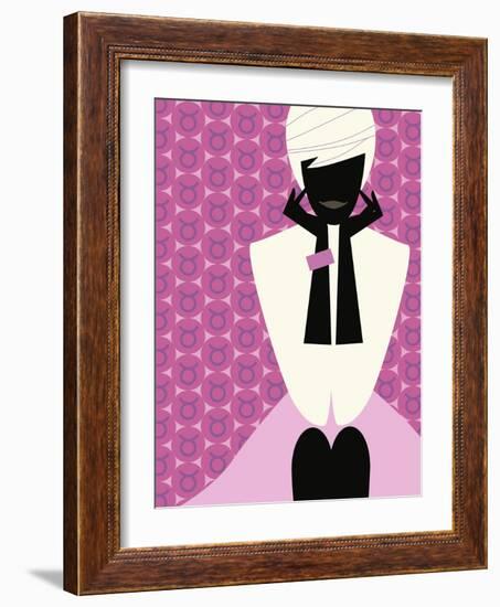 Woman with Hands on Chin-null-Framed Giclee Print