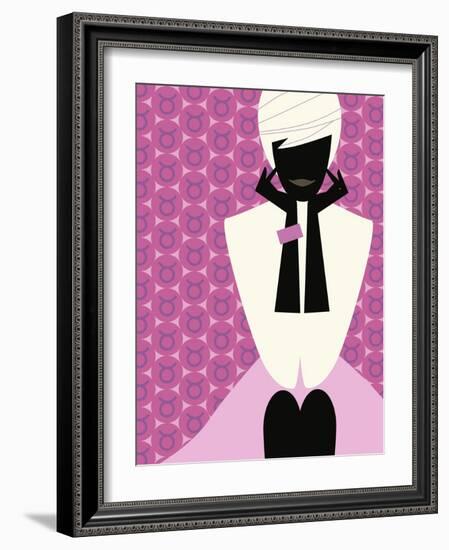 Woman with Hands on Chin-null-Framed Giclee Print