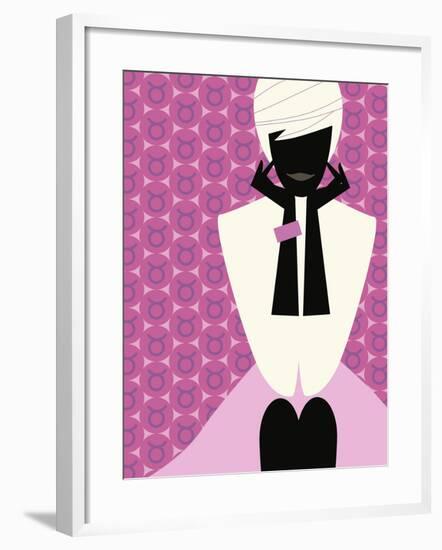 Woman with Hands on Chin-null-Framed Giclee Print