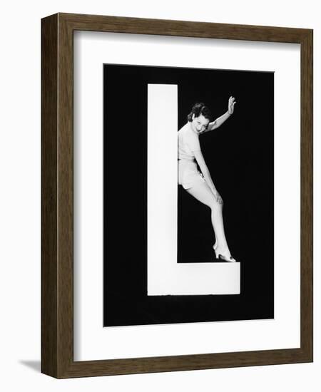 Woman with Huge Letter L-Everett Collection-Framed Photographic Print