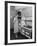 Woman with Large Stove Holding Pan-null-Framed Photo