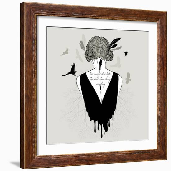 Woman with Lettering on Her Back-Olga_Angelloz-Framed Art Print