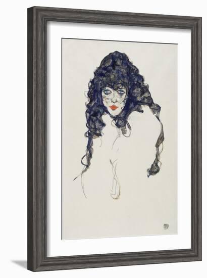 Woman with Long Hair, 1914-Egon Schiele-Framed Giclee Print