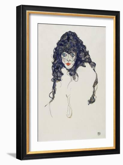 Woman with Long Hair, 1914-Egon Schiele-Framed Giclee Print