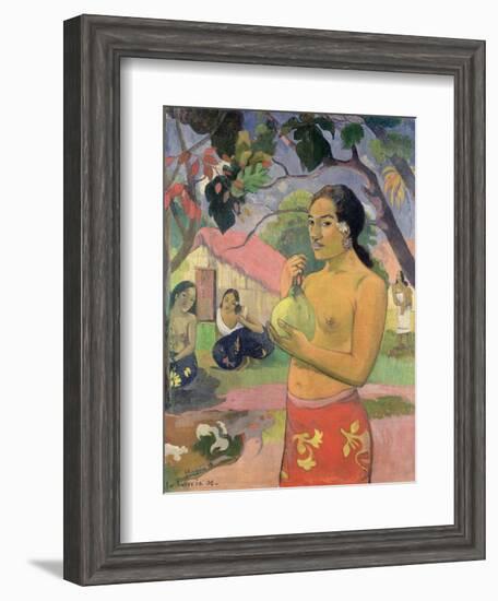 Woman with Mango, 1893-Paul Gauguin-Framed Giclee Print