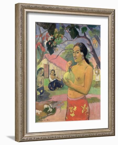 Woman with Mango, 1893-Paul Gauguin-Framed Giclee Print