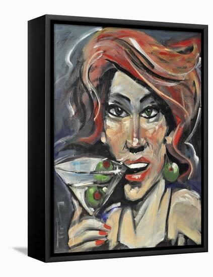 Woman with Martini-Tim Nyberg-Framed Premier Image Canvas