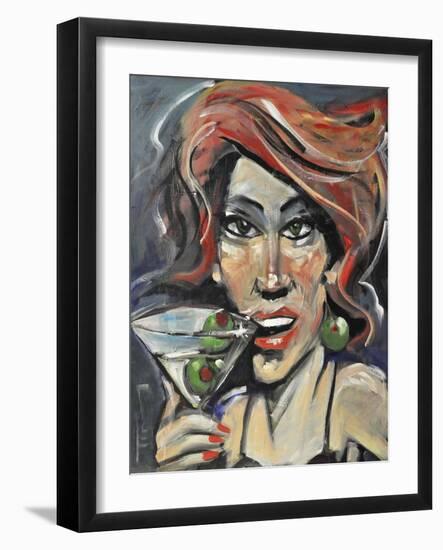 Woman with Martini-Tim Nyberg-Framed Giclee Print