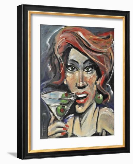 Woman with Martini-Tim Nyberg-Framed Giclee Print