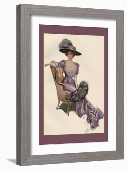 Woman with Ostrich Fan-Harrison Fisher-Framed Art Print