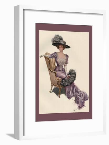 Woman with Ostrich Fan-Harrison Fisher-Framed Art Print