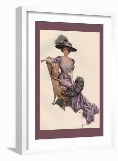Woman with Ostrich Fan-Harrison Fisher-Framed Art Print
