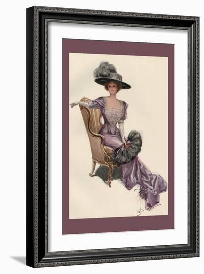 Woman with Ostrich Fan-Harrison Fisher-Framed Art Print