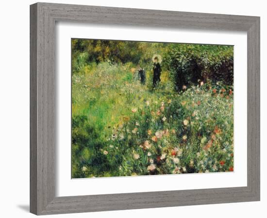 Woman with Parasol in a Garden, 1873-Pierre-Auguste Renoir-Framed Giclee Print