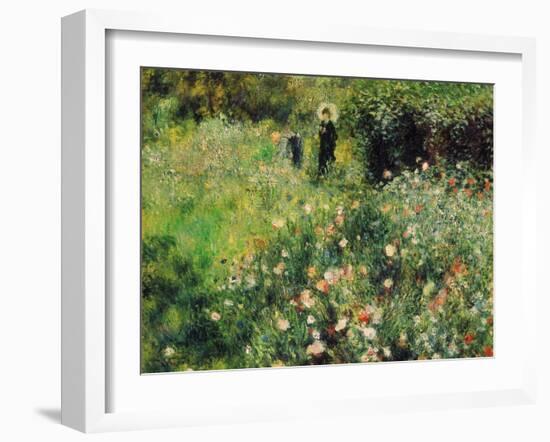 Woman with Parasol in a Garden, 1873-Pierre-Auguste Renoir-Framed Giclee Print