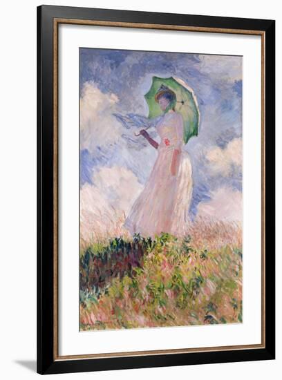 Woman with Parasol Turned to the Left, 1886-Claude Monet-Framed Giclee Print