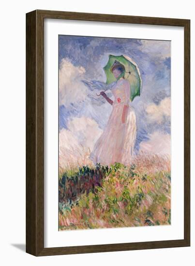 Woman with Parasol Turned to the Left, 1886-Claude Monet-Framed Giclee Print