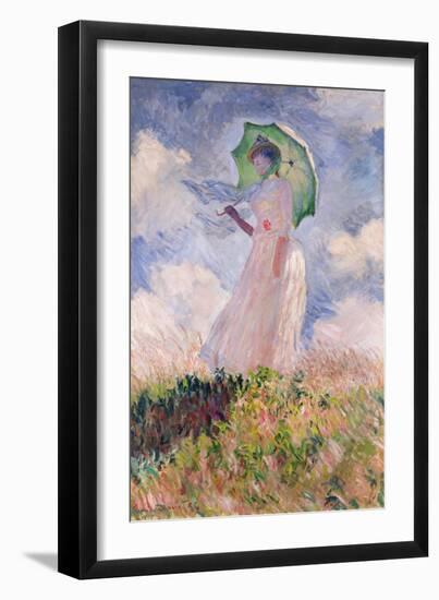 Woman with Parasol Turned to the Left, 1886-Claude Monet-Framed Giclee Print