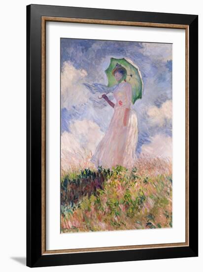 Woman with Parasol Turned to the Left, 1886-Claude Monet-Framed Giclee Print