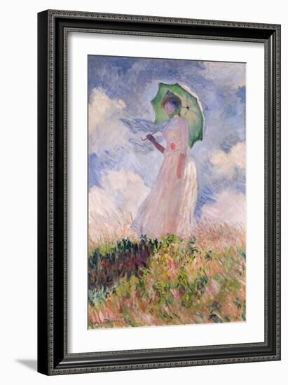 Woman with Parasol Turned to the Left, 1886-Claude Monet-Framed Premium Giclee Print